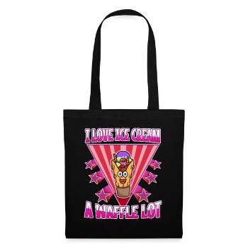 I love ice cream a waffle lot - Tote Bag - black - Front
