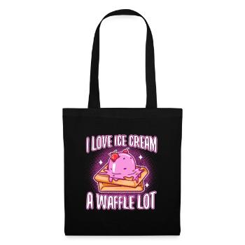 J’aime la crème glacée beaucoup gaufre - Sac en tissu - noir - Devant