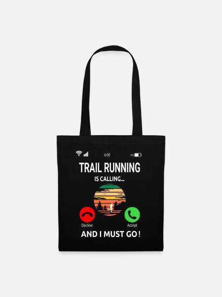 Trailrunning Crosslauf Traillauf Trailrunner Idee - Stoffbeutel - Schwarz