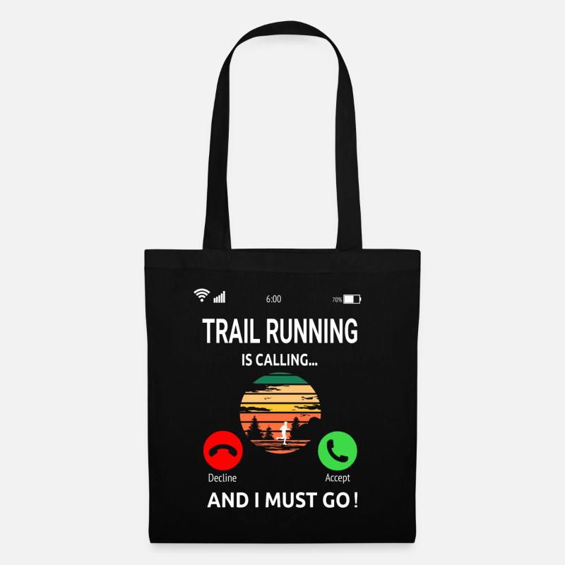 Trailrunning Crosslauf Traillauf Trailrunner Idee - Stoffbeutel - Schwarz