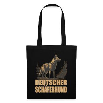 Deutscher Schäferhund Hund Hunderasse - Stoffbeutel - Schwarz - Vorne