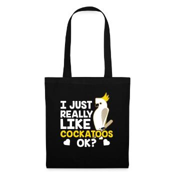 J’aime juste les cacatoès très cacatoès animal - Sac en tissu - noir - Devant