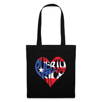 Love Puerto Rico Flag Heart Boricua - Sac en tissu - noir - Devant