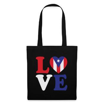 Love Puerto Rico Flag Heart Boricua - Sac en tissu - noir - Devant