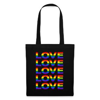 Pride LGBT LGBTQ Rainbow Flag Love CSD Gift - Tote Bag - black - Front