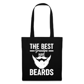 Les meilleurs grands-pères ont des barbes - Grand-père Fête des pères - Sac en tissu - noir - Devant