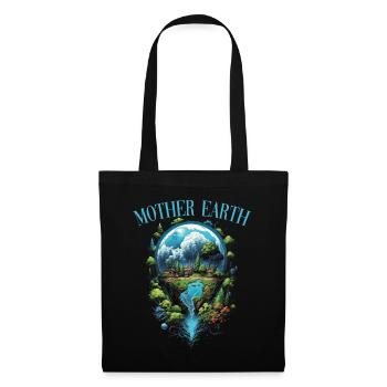 Respektier Muttererde Unseren Planeten Natur - Stoffbeutel - Schwarz - Vorne