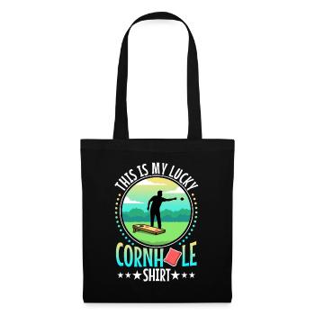 C’est ma chemise porte-bonheur en cornhole - Sac en tissu - noir - Devant