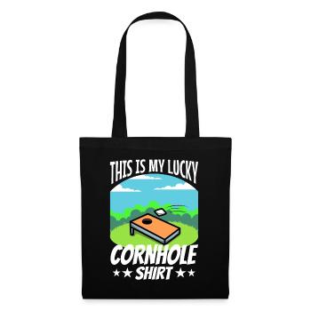 C’est ma chemise porte-bonheur en cornhole - Sac en tissu - noir - Devant