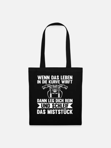 Biker Motorradfahrer Motorrad - Stoffbeutel - Schwarz