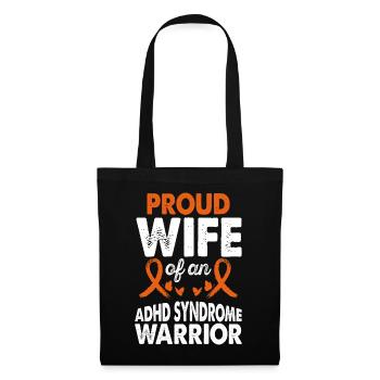 Wife of Adhd Syndrome Warrior Awareness Orange - Tote Bag - black - Front