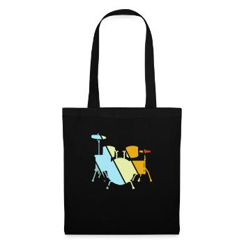 Batterie Rétro - Sac en tissu - noir - Devant