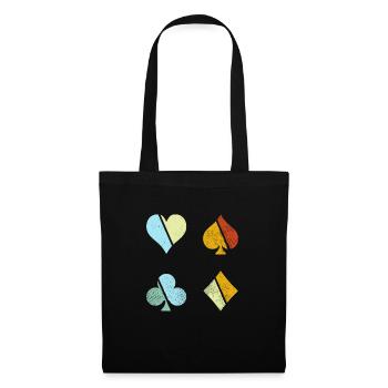 Poker Rétro - Sac en tissu - noir - Devant