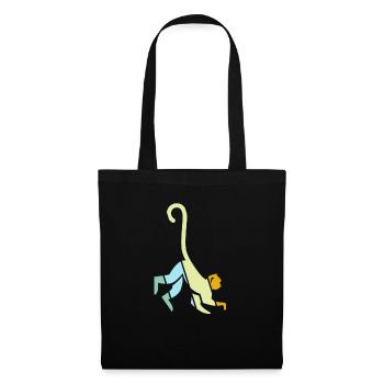 Affe Retro - Stoffbeutel - Schwarz - Vorne