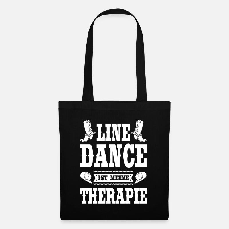 Line Dance Linedance Country Linedancer Geschenk - Stoffbeutel - Schwarz