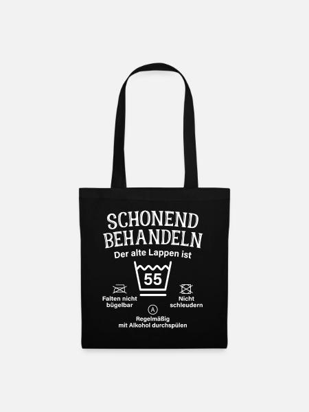 55. Geburtstag Schonend Behandeln Alte Lappen 55 - Stoffbeutel - Schwarz