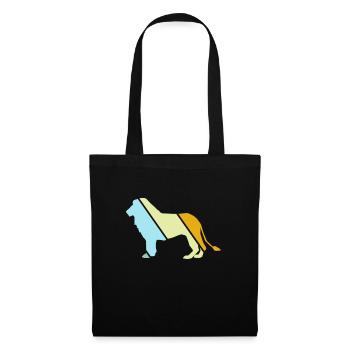 Lion rétro - Sac en tissu - noir - Devant