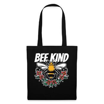 Bee Kind Bienenfreund Imker Bienenzüchter Honig - Stoffbeutel - Schwarz - Vorne