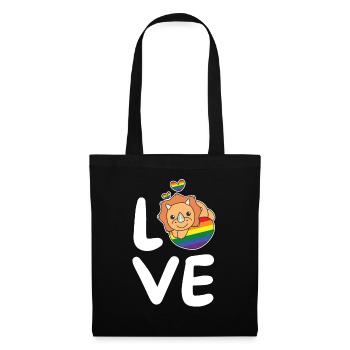 Rainbow Flag Pride LGBTQ Mignon Triceratops Love - Sac en tissu - noir - Devant