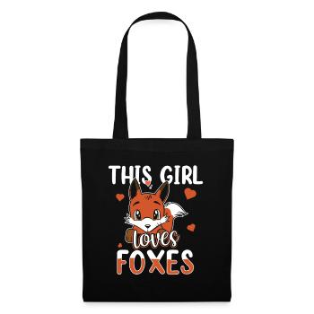 This girl loves foxes fox animal lover - Tote Bag - black - Front