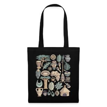 Afrique - Sac en tissu - noir - Devant