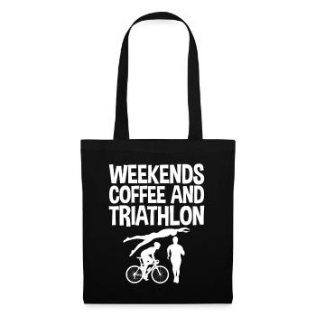 Weekends Coffee And Triathlon 2 - Stoffbeutel - Schwarz - Vorne