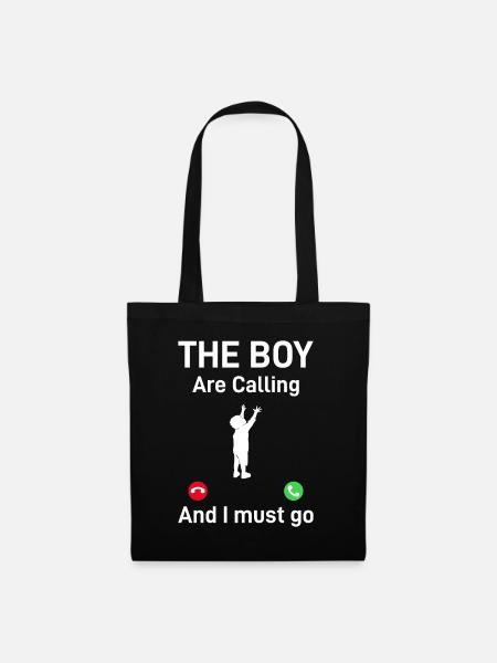 Father's Day Funny Daddy - The Boy Is Calling And - Stoffbeutel - Schwarz