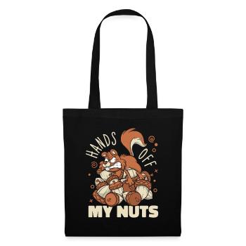 Hands Off My Nuts Grauhörnchen Squirrel - Stoffbeutel - Schwarz - Vorne