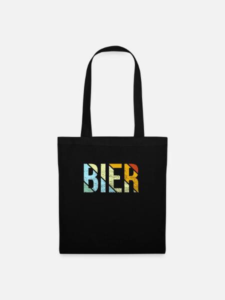 Bier retro - Stoffbeutel - Schwarz