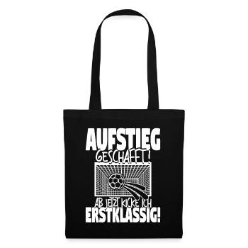 Einschulung Schulkind Fußball Schulanfang Geschenk - Stoffbeutel - Schwarz - Vorne