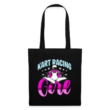 Kart Racing Girl Car Racing Motorsport Kart Racer - Tote Bag - black - Front