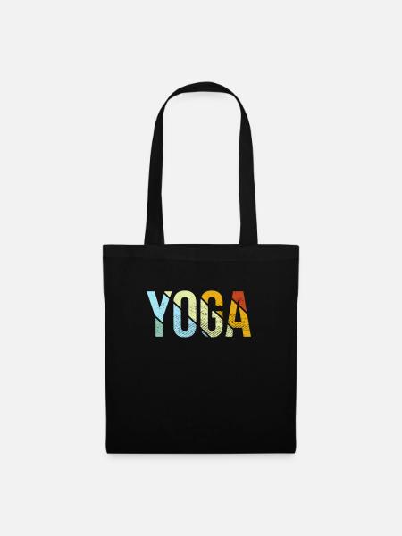Yoga Retro Schriftzug - Stoffbeutel - Schwarz