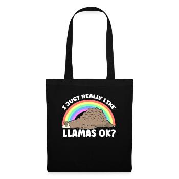 J’aime beaucoup les lamas l’animal lama lama - Sac en tissu - noir - Devant
