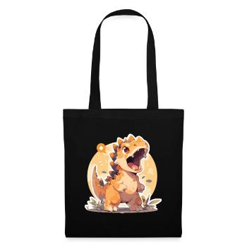 Dinsaurier Dino Baby Dinosaurier Baby - Stoffbeutel - Schwarz - Vorne