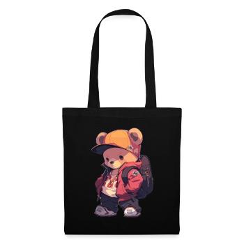 Ours Ours brun Ours Bébé ours - Sac en tissu - noir - Devant