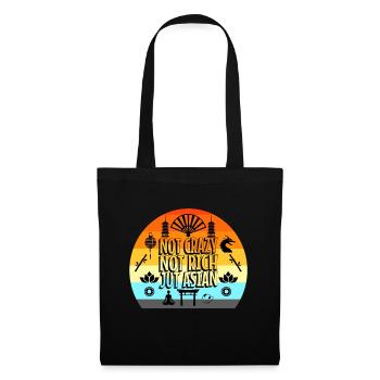 Pas fou Pas riche Juste asiatique - Sac en tissu - noir - Devant