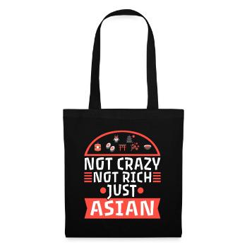 Pas fou Pas riche Juste asiatique - Sac en tissu - noir - Devant