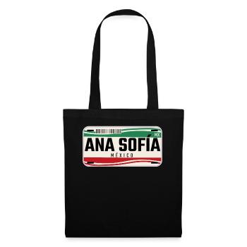 Ana Sofia Plaques de véhicule mexicaines personnalisées w - Sac en tissu - noir - Devant