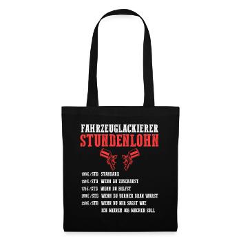 Lackierer Autolackierer Stundenlohn Fahrzeuglackie - Stoffbeutel - Schwarz - Vorne