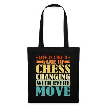 Life Is Like A Game Of Chess 2 - Stoffbeutel - Schwarz - Vorne