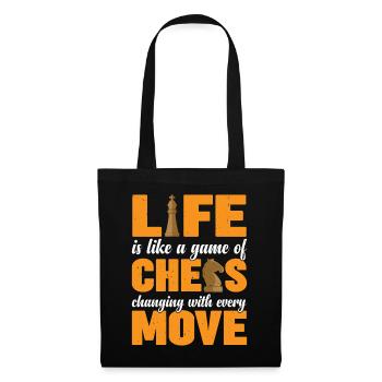 Life Is Like A Game Of Chess 3 - Stoffbeutel - Schwarz - Vorne