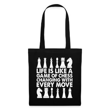 Life Is Like A Game Of Chess 4 - Stoffbeutel - Schwarz - Vorne