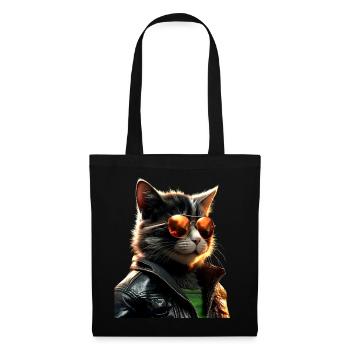 Chat avec lunettes de soleil Chat Maman Chat Maman Maman Chats - Sac en tissu - noir - Devant