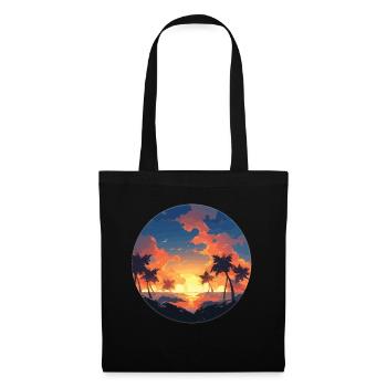 Coucher de soleil sur les palmiers - Sac en tissu - noir - Devant