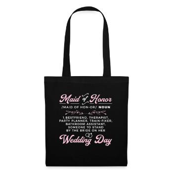 Maid Of Honor Noun Best Friend Therapist Wedding - Tote Bag - black - Front