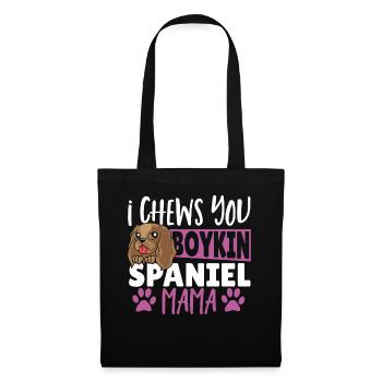 Ich kaue dich, Boykin Spaniel Mama Boykin - Stoffbeutel - Schwarz - Vorne
