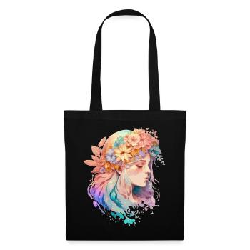 Floral Girl Positivity Quote Mental Health Awarene - Tote Bag - black - Front