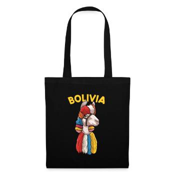 Bolivien Flagge Bolivianische Alpaka-liebhaber - Stoffbeutel - Schwarz - Vorne