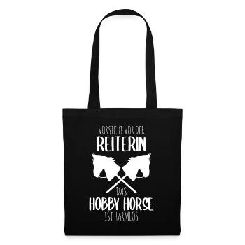 Hobby Horse Hobby Horsing Reiterin Pferd Geschenk - Stoffbeutel - Schwarz - Vorne