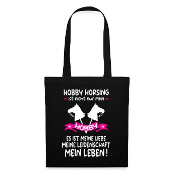 Hobby Horse Hobby Horsing Hobbyhorse Geschenk - Stoffbeutel - Schwarz - Vorne